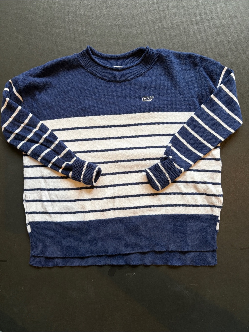 Vineyard Vines Toddler Navy and White Striped Knit Pullover